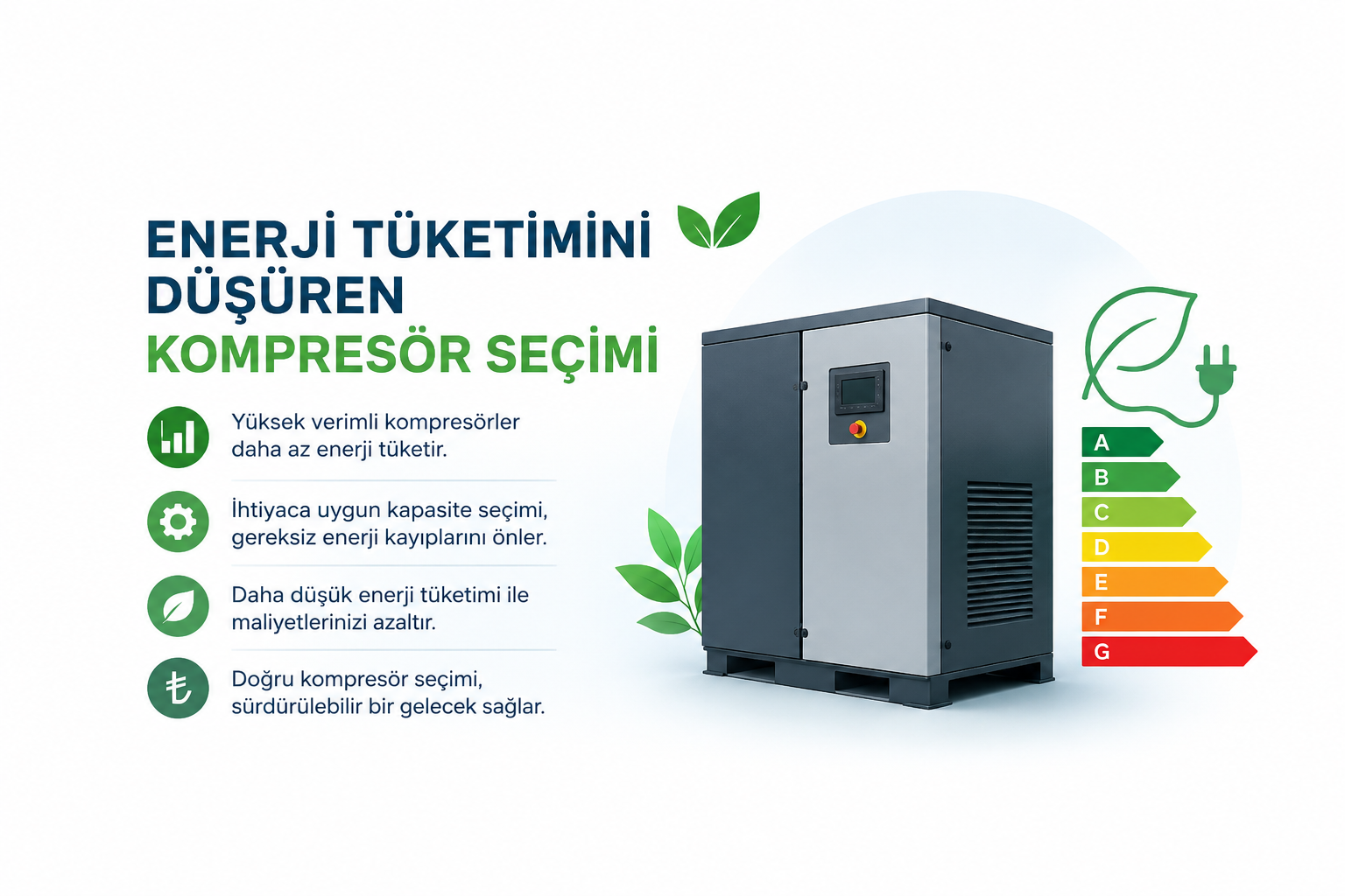 Enerji Tuketimini Dusuren Kompresor Secimi